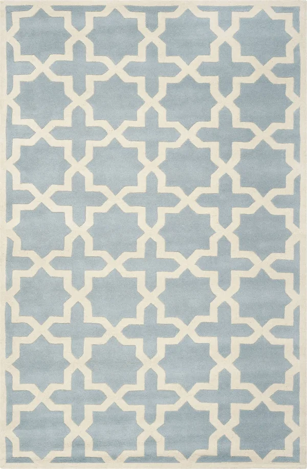 Safavieh 5& x 5& Square Chatham CHT732B Blue - Ivory Rug