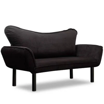 Aaris Loveseat Ebern Designs Color: Black