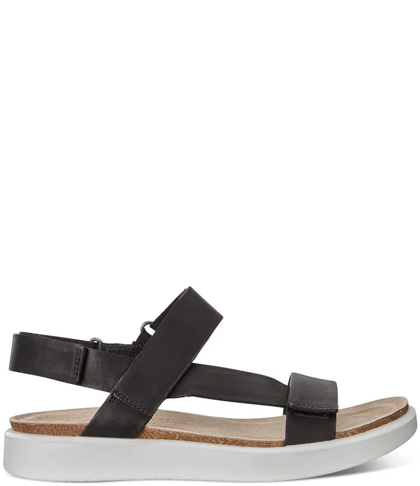 Ecco Corksphere Strap Sandal - White - Flat Sandals