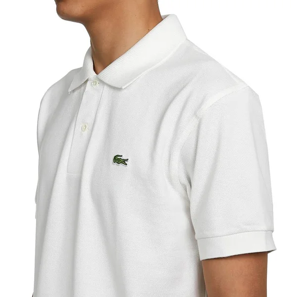 Lacoste Short Sleeved Ribbed Collar Shirt - Flour - S - Men