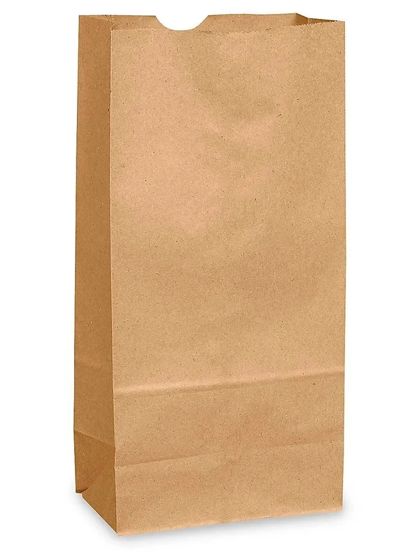 Paper Grocery Bags - 5 1/4 x 3 7/16 x 10 15/16