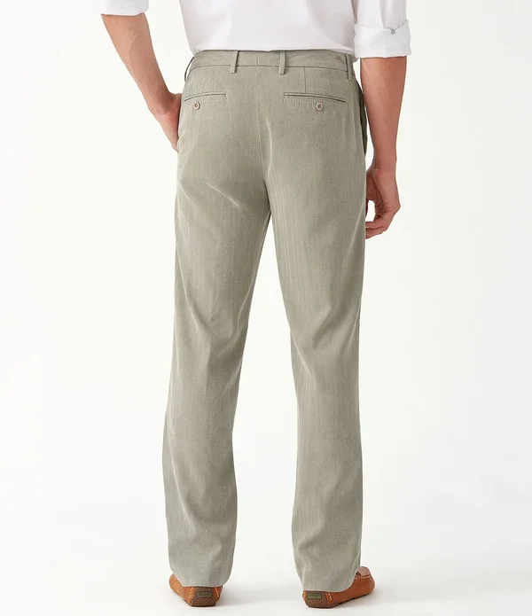 Tommy Bahama Havana Herringbone Flat-Front Pants - 30 32