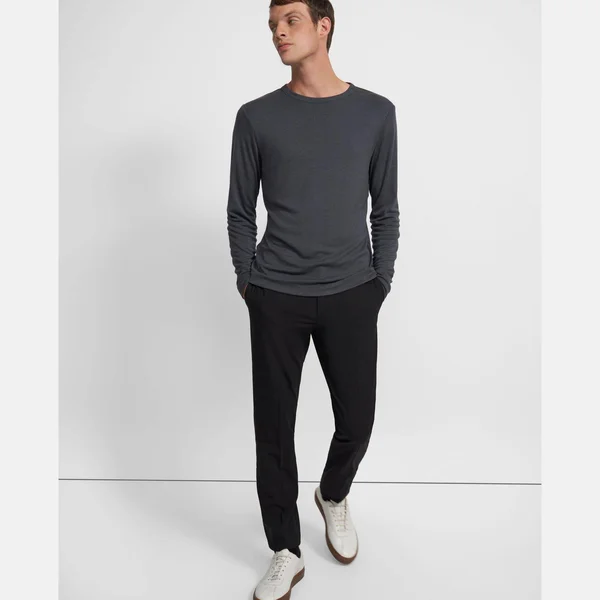 Theory Long-Sleeve Tee in Modal Jersey - Blue - XL