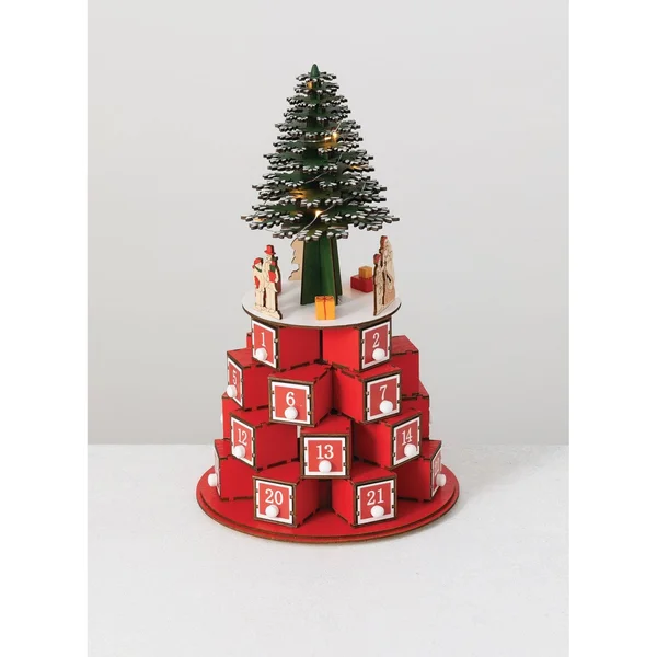 Sullivans Tree Advent Calendar 15x22H Red