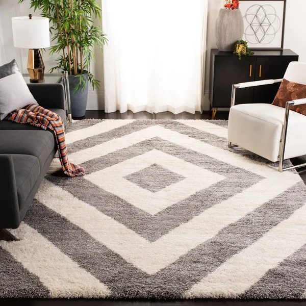 Safavieh Portofino Shag PTS217B 5&1x22 x 7&6x22 Ivory, Beige Area Rug