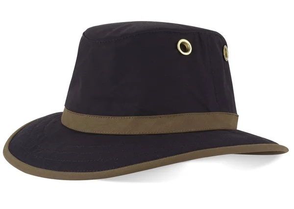 Tilley TWC7 Outback Waxed Cotton Hat 7 Navy - Brown Tan
