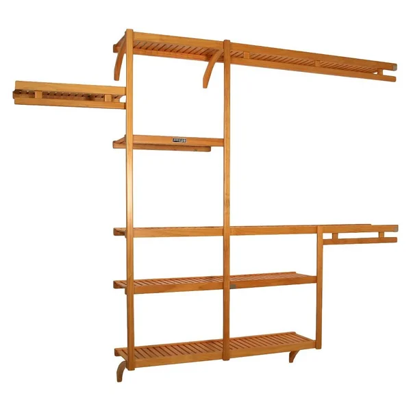 John Louis Home Standard Shelving System for 6-10 Closets, Honey Maple