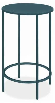 Room & Board, Modern Slim Round End Table 15 Diameter 24H in Slate Blue Blue