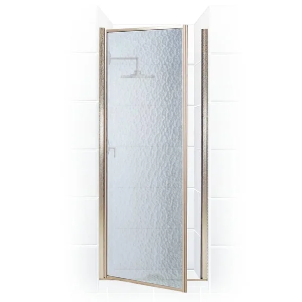 Coastal Shower Doors L24.66-a Legend Series 24x22 x 64x22 Framed Hinge Shower Door with Obscure Glass Brushed Nickel Showers Sho