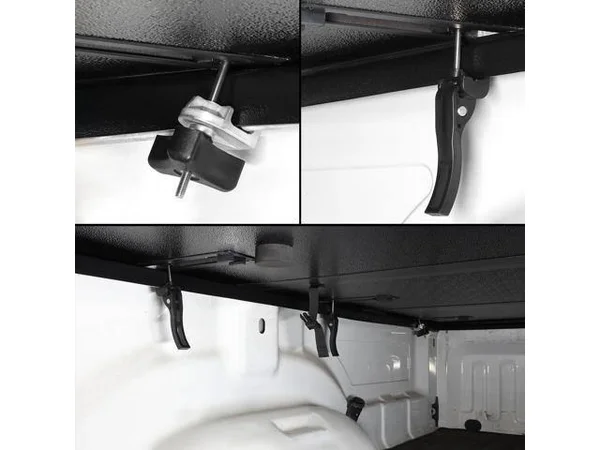 DNA Motoring for 15-18 Ford F150 Truck 5.5ft Short Bed Hard Solid Tri-Fold Clamp-On Tonneau Cover 16 17 TTC-HARD-015