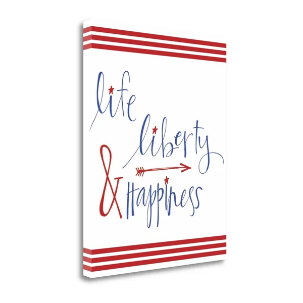 Tangletown Fine Art Life Liberty and Happiness by Katie Doucette Giclee on Gallery Wrap Canvas - 26x22 x 32x22 - Multi
