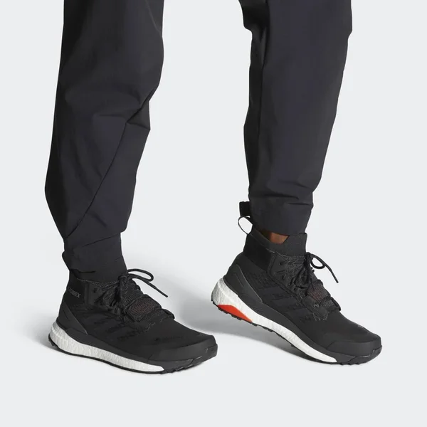 Adidas Terrex Free Hiker GTX - Men's Black/Grey/Three/Active Orange, 10.5