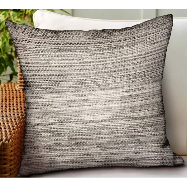 Plutus Brands Silver Lake Weave Silver Solid Luxury Outdoor/Indoor Throw Pillow 18x22x18x22