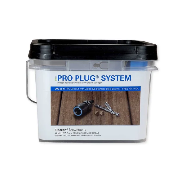 Starborn Industries Pro Plug System for Fiberon Decking - 300 Square Feet - 305 Stainless Steel - #10 x 2-1/2x22 - Fiberon Rosew