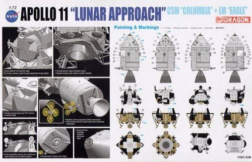 Dragon Models 1/72 Apollo 11 Lunar Approach - CSM Columbia + Lm Eagle