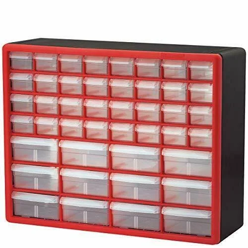 Akro-Mils 44 Drawer 10144REDBLK - Plastic Parts Storage Hardware and Craft Cabine