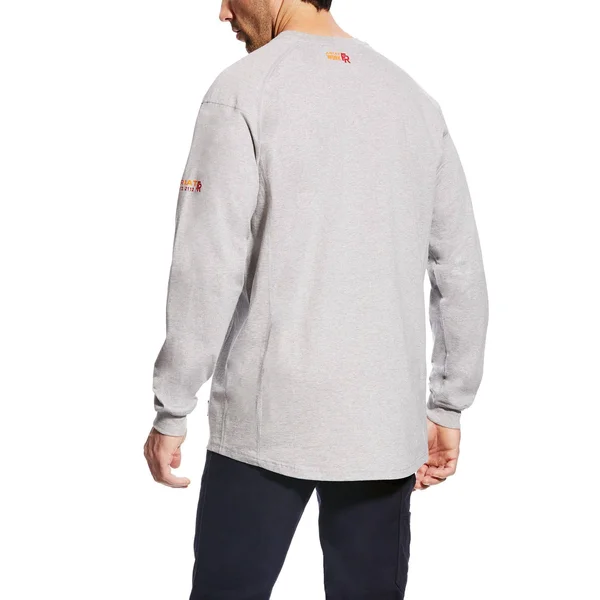 Ariat Men's FR Air Crew Sand Heather Long Sleeve T-Shirt 10022328