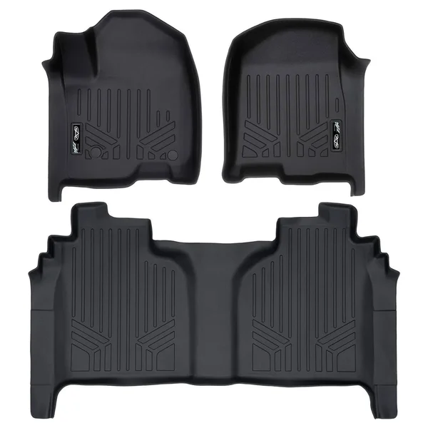 Smartliner Black Floor Mats Liner for 2019-2020 Silverado/Sierra 1500 Crew Cab