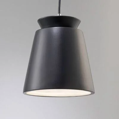 Koehler 1 - Light Single Cone Pendant George Oliver Finish: Polished Chrome - Shade Color: Midnight Sky