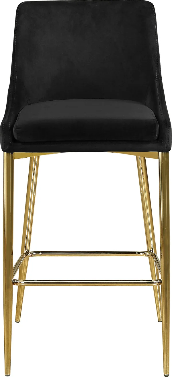 Meridian Furniture Karina Black Velvet Stool (Set of 2)