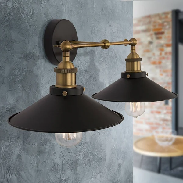 Yosemite Home Decor 2-Light Sconce in Dark Gray Finish, 9.5 x 22 x 8.25 "