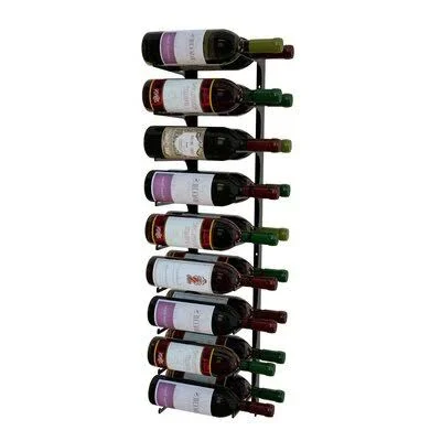 Levesque 18 Bottle Wall Mounted Wine Bottle Rack Rebrilliant Finish: Satin Black