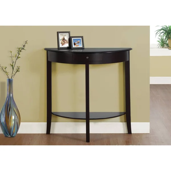 Dark Cherry Hall Console 31nch Accent Table - Wood - Brown