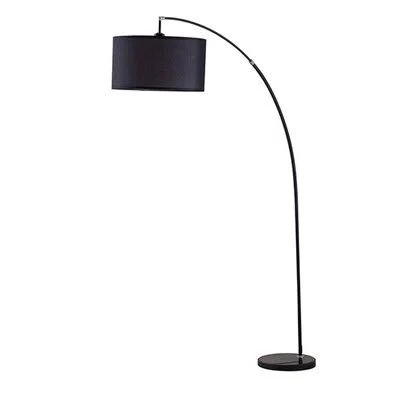 Fedya 86x22 Arched Floor Lamp Latitude Run Base Finish: Black - Shade Color: Black