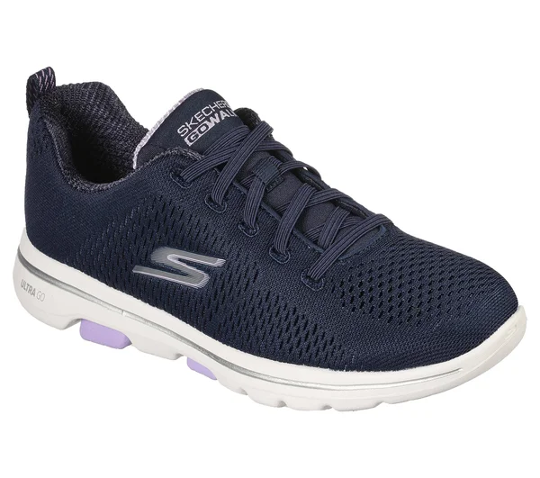 Skechers GOwalk 5 - Lake Views Navy/Lavender - Size 6.5