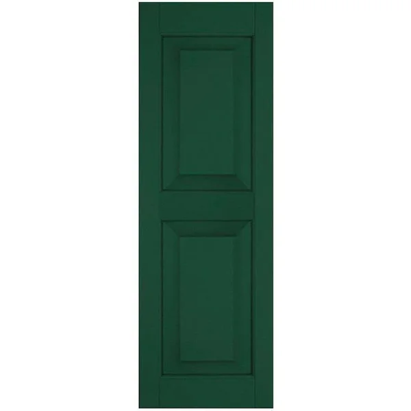 Ekena Millwork 18 in. x 71 in. Exterior Real Wood Pine Raised Panel Shutters Pair Chrome Green