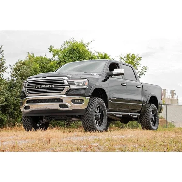Rough Country Dodge Cab Length Nerf Steps (2019 Ram 1500 Crew Cab, 5& 7x22 Bed)