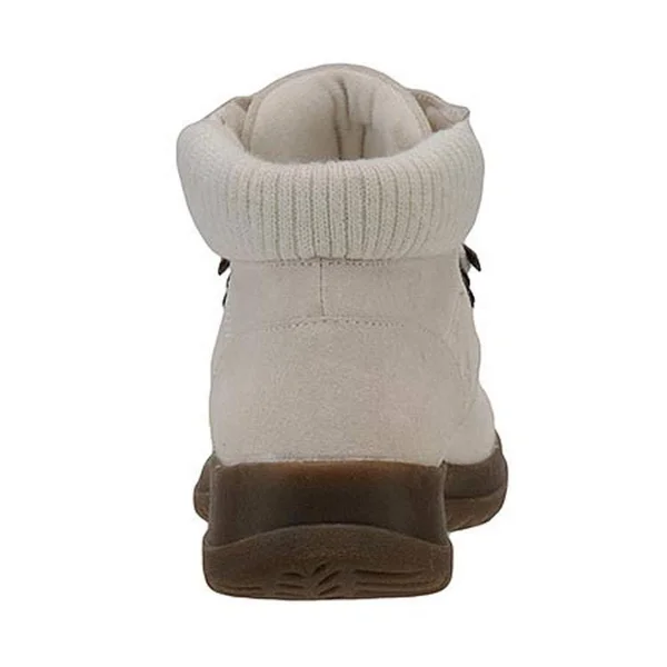 Wanderlust Womens Boston Leather Closed Toe Ankle Cold Weather Boots, Winter White/Suede, 9