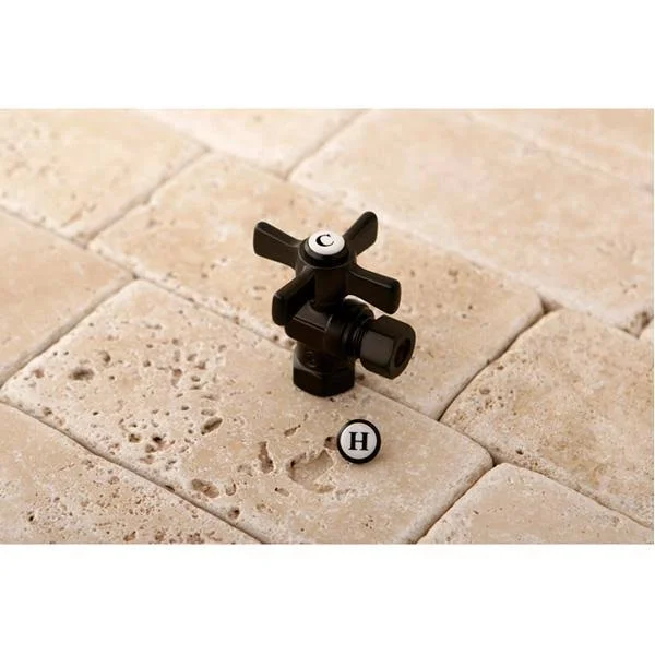 Kingston Brass CC33102ZX Millennium 3/8x22 FIP x 3/8x22 OD Compression Angle Valve, Polished Brass