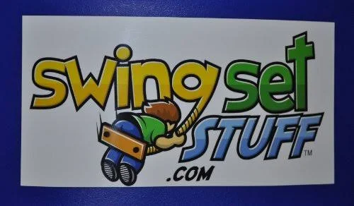 Swing Set Stuff Highback Bucket Seat (Red) with Chains and Hooks and SSS Logo Sticker