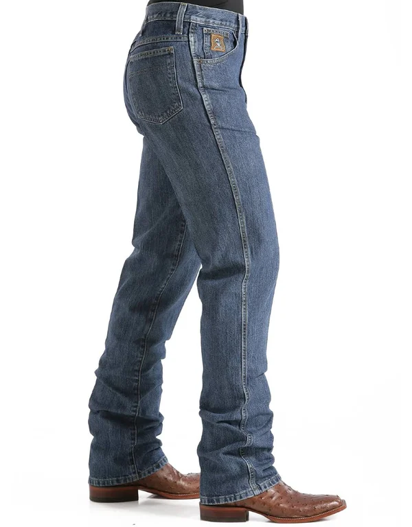 Men's Cinch Bronze Label Slim Fit Dark Stonewash Jeans - 4921