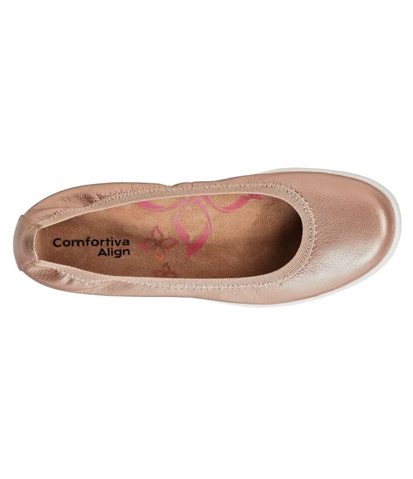 Womens Comfortiva Grace Flats Rose Gold