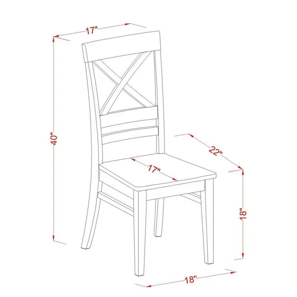 East West Furniture QUC Quincy X-Back Dining Chair (Set of 2) - Buttermilk & Cherry