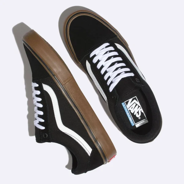 Vans Old Skool Pro Shoes Black/White/Medium Gum 10.5