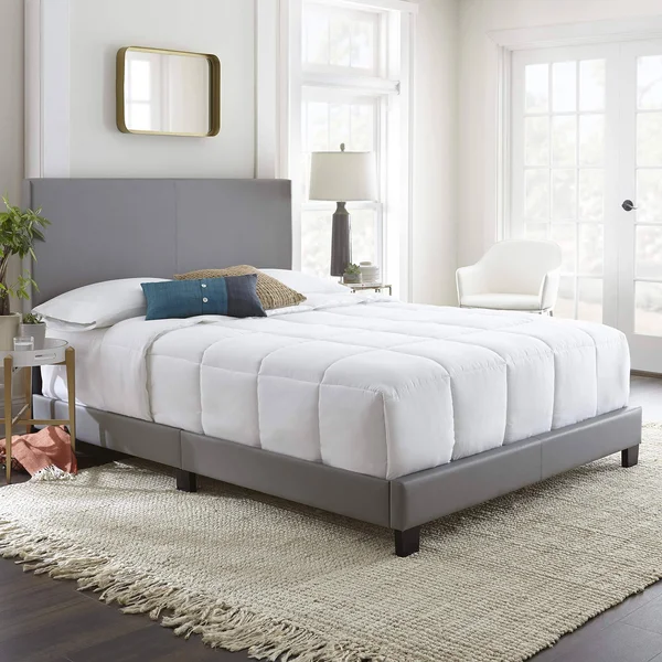 Boyd Sleep Montana Upholstered King Bed Frame Foundation and Headboard - Grey, Gray