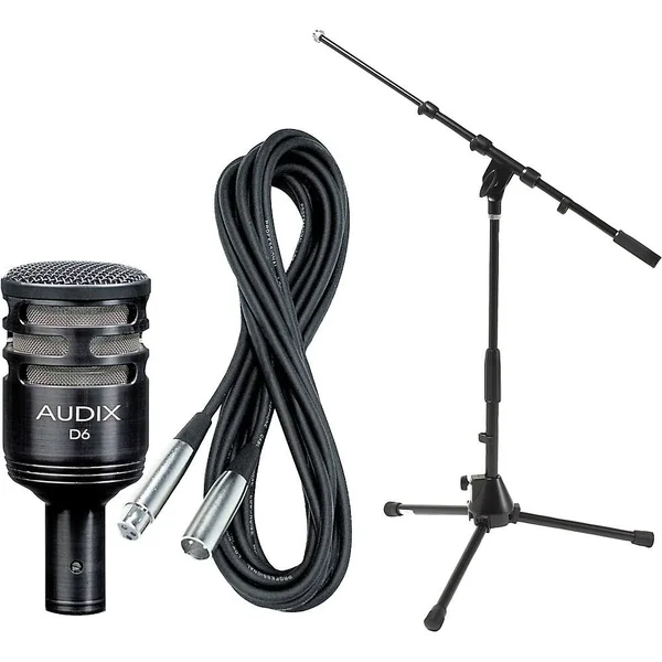 Audix D6 Dynamic Cardioid Kick Drum Microphone with Cable and Stand