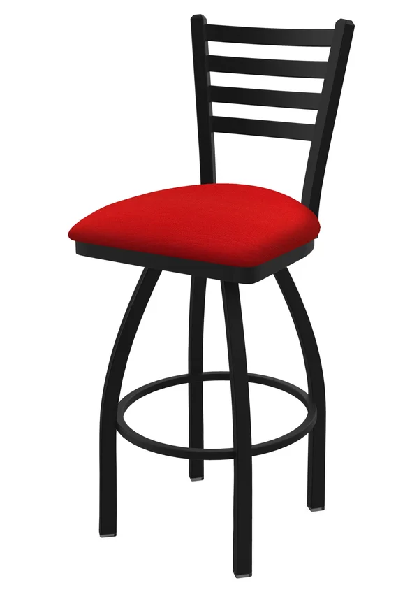 Holland Bar Stool 410 Jackie 25x22 Swivel Counter Stool with Black Wrinkle Finish and Canter Red Seat