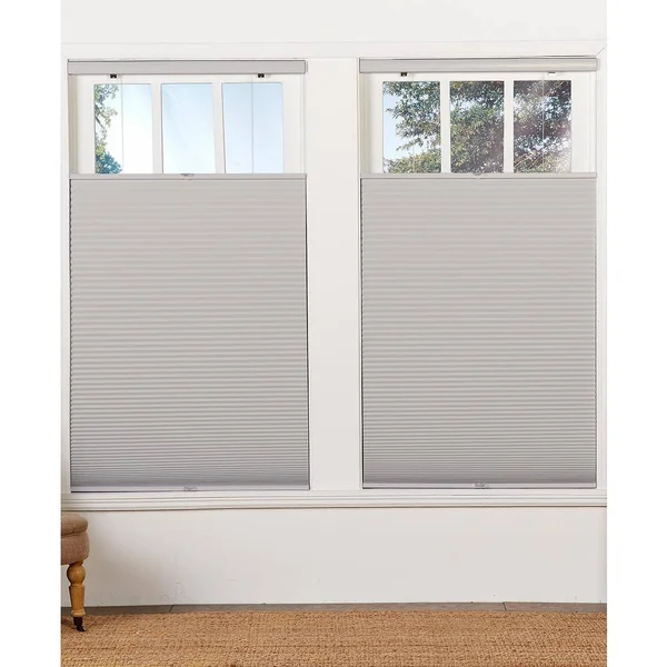 Perfect Lift Window Treatment Cut-to-Width Sterling Gray 1.5in. Cordless Blackout Top Down Bottom Up Cellular Shade - 54in. W x