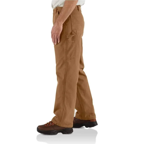 Carhartt Washed Duck Flannel Lined Work Dungaree Pants, Men's Black