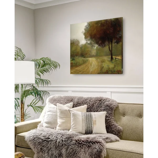 Wexford Home Country Road -Gallery Wrapped Canvas - Yellow, Blue, Green, Red, Black, White, Size: 40 x 40