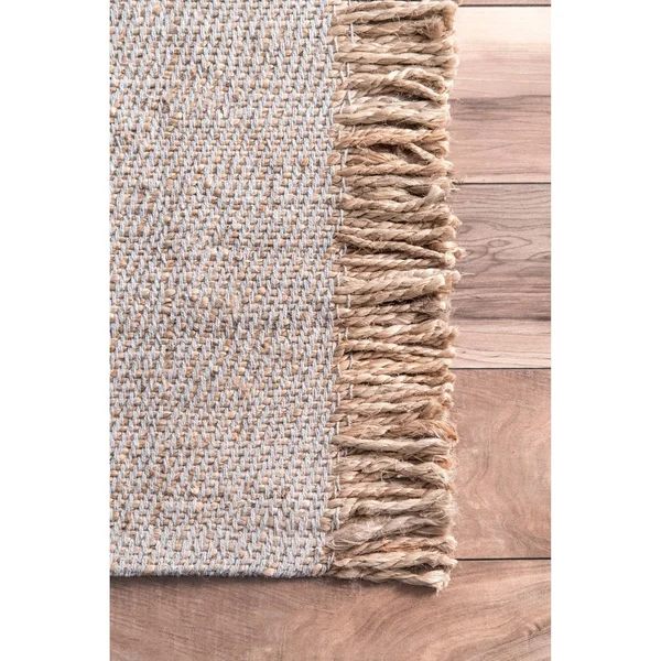 nuLOOM Solid Tassel Amalia Dark Gray 5 ft. x 8 ft. Indoor Area Rug