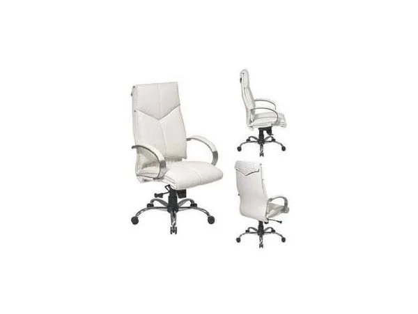 Office Star Deluxe High Back White Executive Leather Chair 7270
