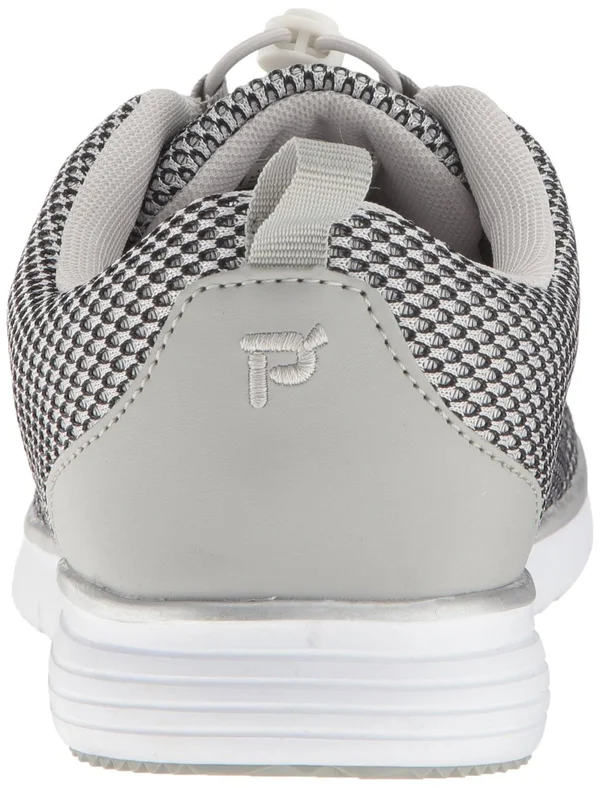 Women's Propet TravelFit Prestige Sneaker - Size: 8.5 B, Silver/Black