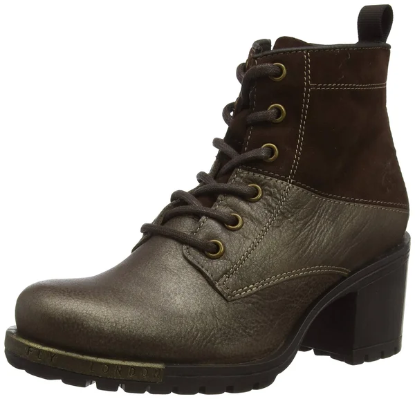 Fly London Leather Lace-Up Ankle Boots - Last, Size EU 36 (US 5.5), Dark Brown