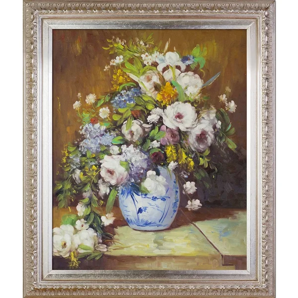 Pierre Auguste Renoir Grande Vase di Fiori Framed Art
