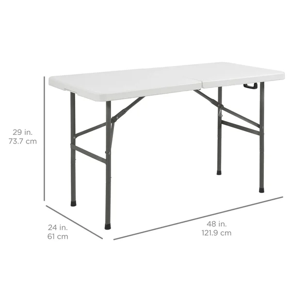 Best Choice Products Portable 4& Folding Utility Table - White